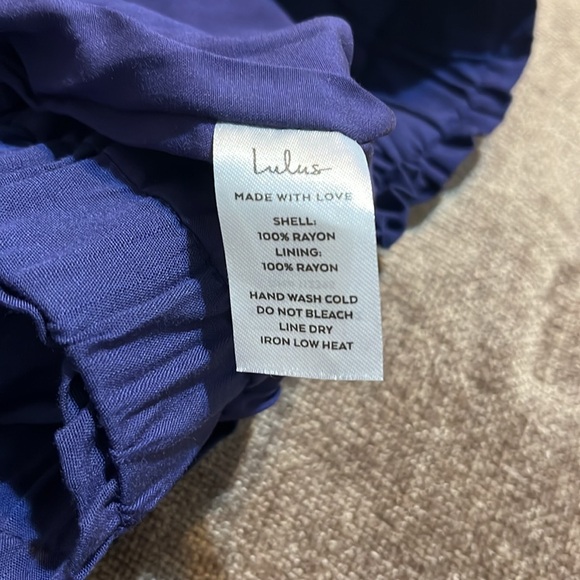 NWOT Lulus Wide Leg Navy Tie- Front Pants - Size Small - Picture 6 of 10